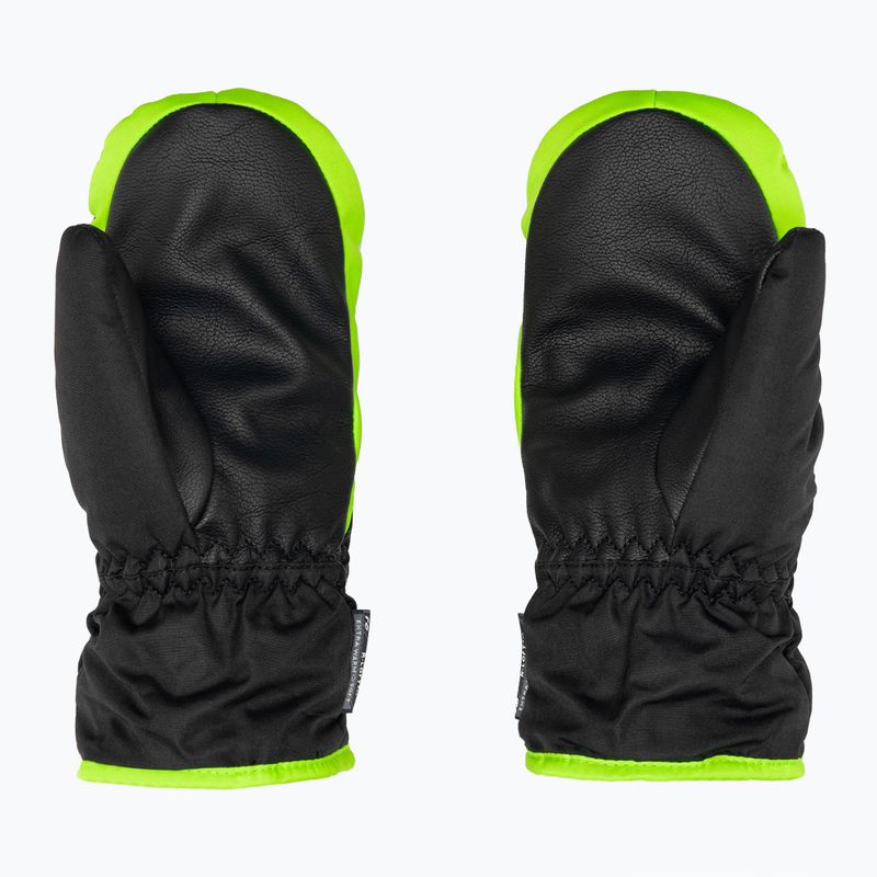 Guanto da sci per bambini Reusch Ben Mitten nero/verde neon 2
