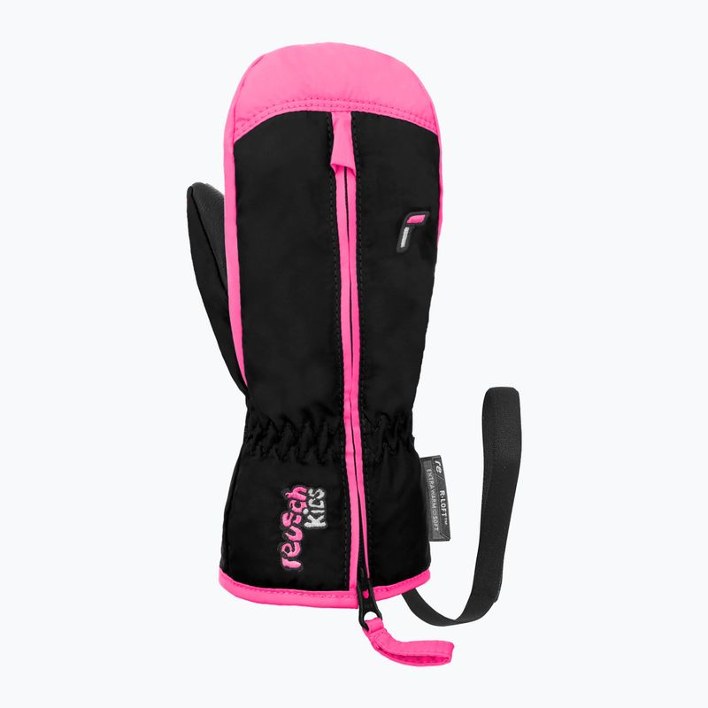 Guanti da sci per bambini Reusch Ben Mitten black/ knockout pink 2