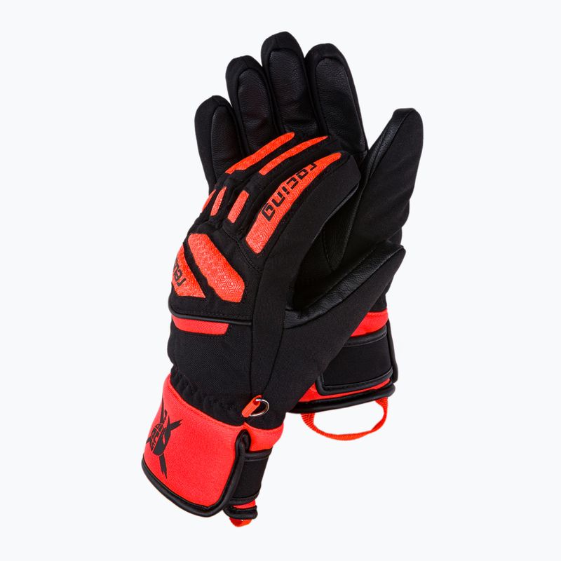 Guanto da sci Reusch Worldcup Warrior Prime R-TEX XT per bambini nero/rosso fluo