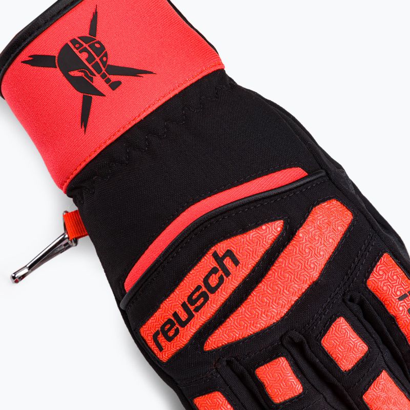 Guanto da sci Reusch Worldcup Warrior Prime R-TEX XT per bambini nero/rosso fluo 4