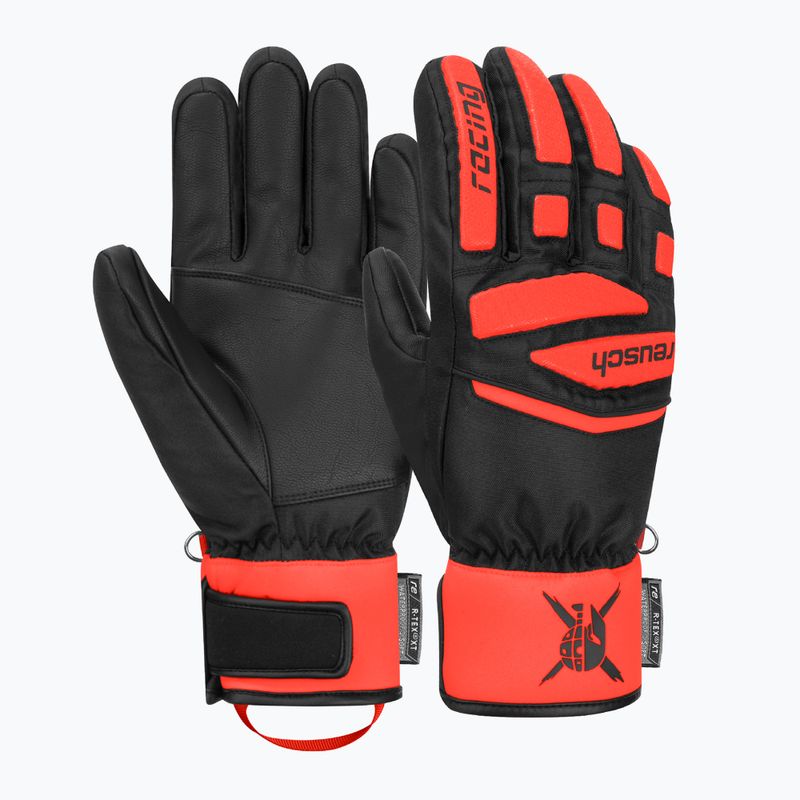 Guanto da sci Reusch Worldcup Warrior Prime R-TEX XT per bambini nero/rosso fluo 5