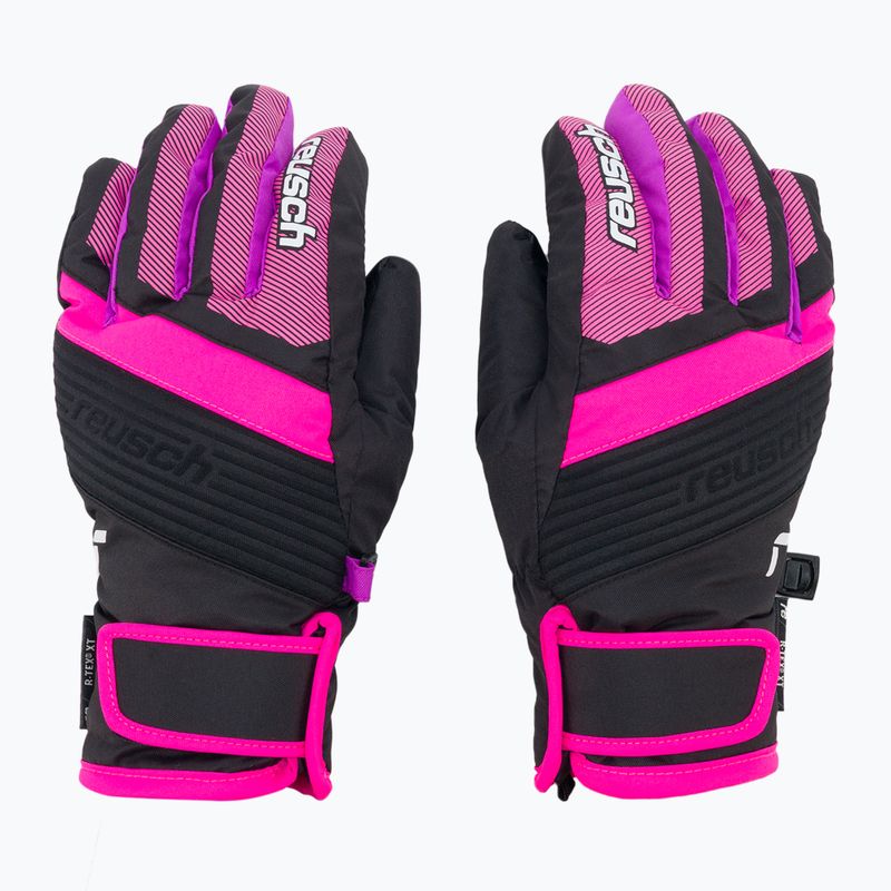 Guanti da sci Reusch Duke R-TEX XT nero/rosa per bambini 3