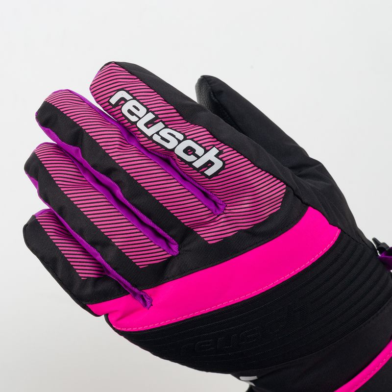 Guanti da sci Reusch Duke R-TEX XT nero/rosa per bambini 4