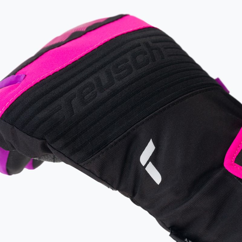 Guanti da sci Reusch Duke R-TEX XT nero/rosa per bambini 5