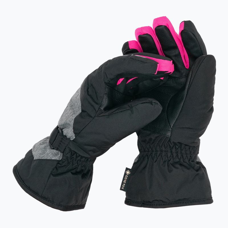Guanti da sci Reusch Flash Gore-Tex per bambini nero/nero melange/rosa glo