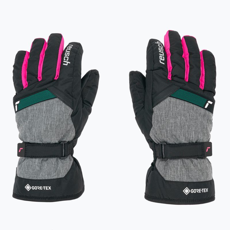 Guanti da sci Reusch Flash Gore-Tex per bambini nero/nero melange/rosa glo 3