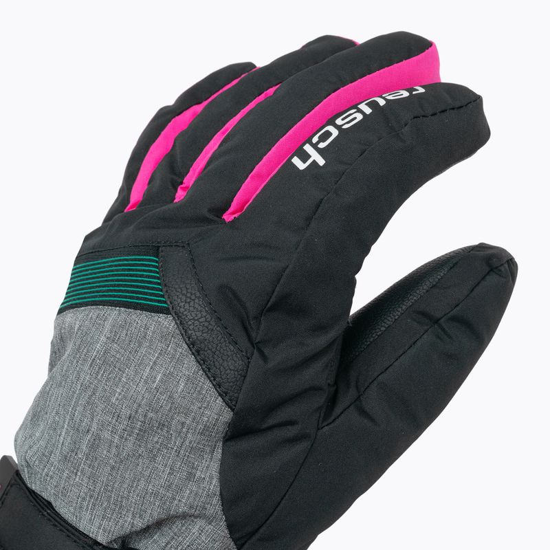 Guanti da sci Reusch Flash Gore-Tex per bambini nero/nero melange/rosa glo 4