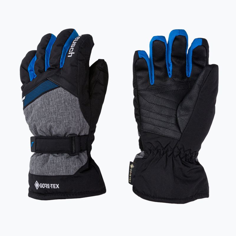 Guanto da sci Reusch Flash Gore-Tex per bambini nero/nero melange/blu brillante