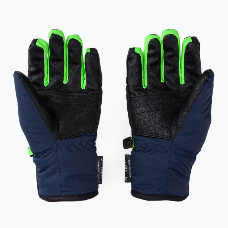 Guanti da sci da bambino Reusch Duke R-TEX XT nero/blu/verde neon 2