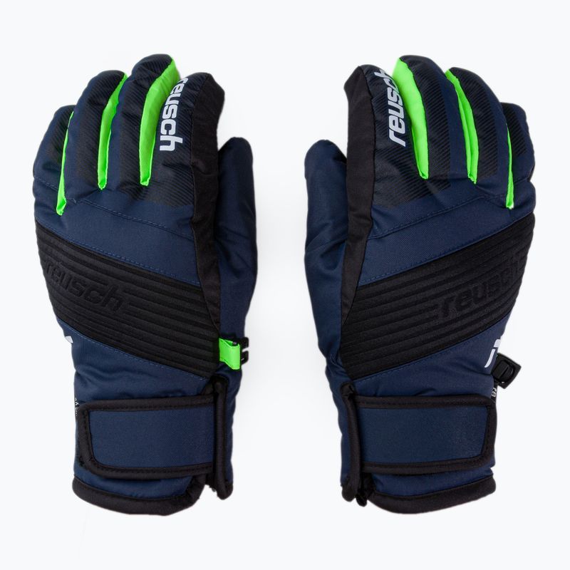 Guanti da sci da bambino Reusch Duke R-TEX XT nero/blu/verde neon 3