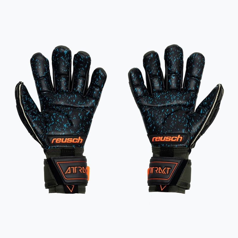 Guanti da portiere Reusch Attrakt Freegel Fusion Ortho-Tec verde deserto/arancio shock 2