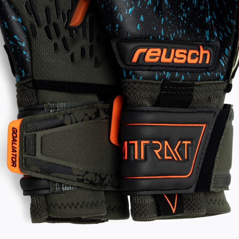 Guanti da portiere Reusch Attrakt Freegel Fusion Ortho-Tec verde deserto/arancio shock 5