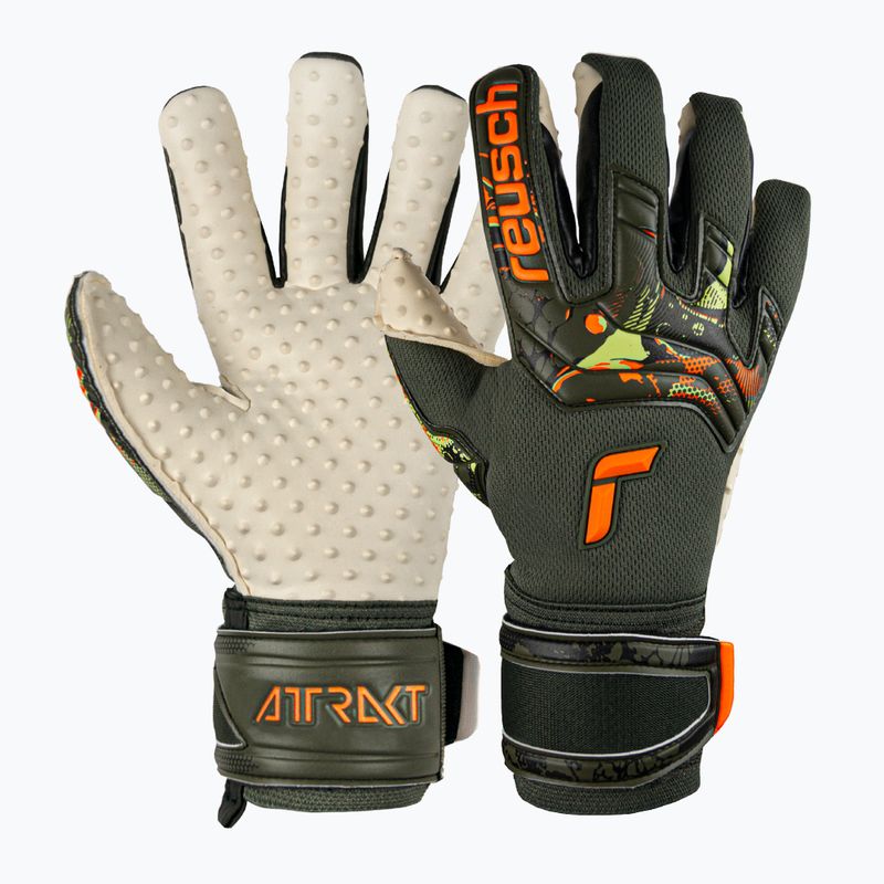 Guanti da portiere Reusch Attrakt Speedbump verde deserto/arancio shocking 6