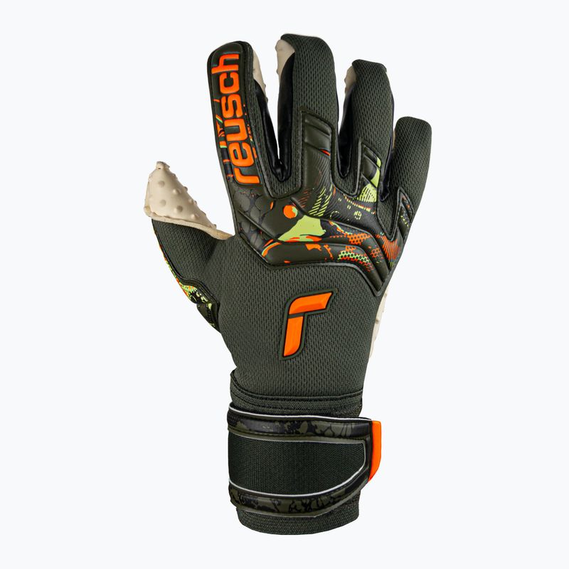 Guanti da portiere Reusch Attrakt Speedbump verde deserto/arancio shocking 7