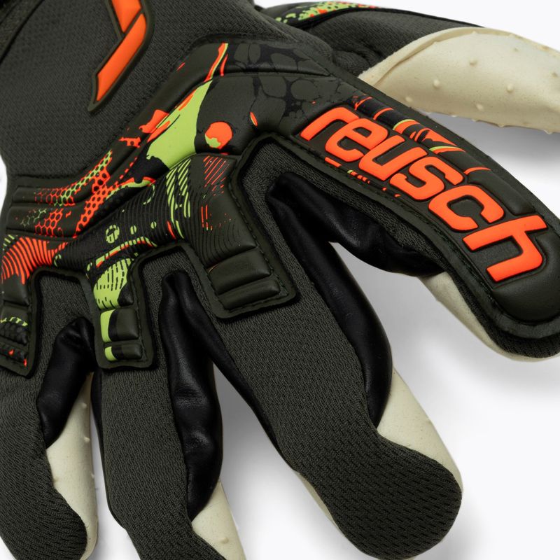 Guanti da portiere Reusch Attrakt Speedbump verde deserto/arancio shocking 3
