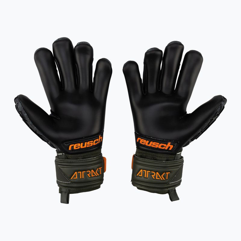 Guanto da portiere Reusch Attrakt Freegel Gold Finger Support verde deserto/arancio shock/nero 2
