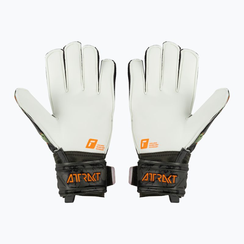 Guanto da portiere Reusch Attrakt Grip Finger Support verde deserto/arancio shocking 2