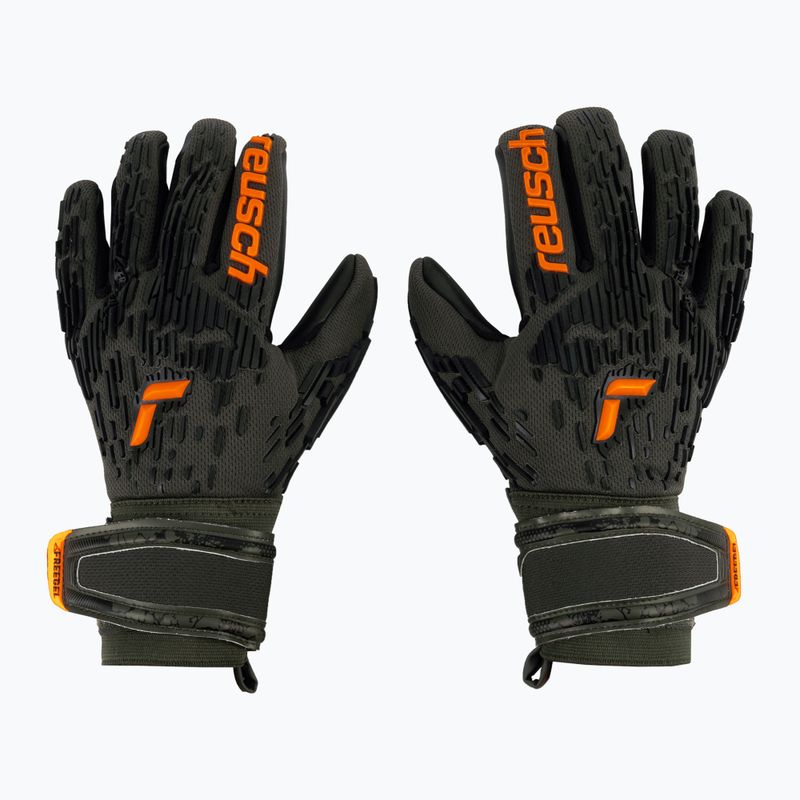 Guanti da portiere Reusch Attrakt Freegel Silver verde deserto/arancio shocking/nero