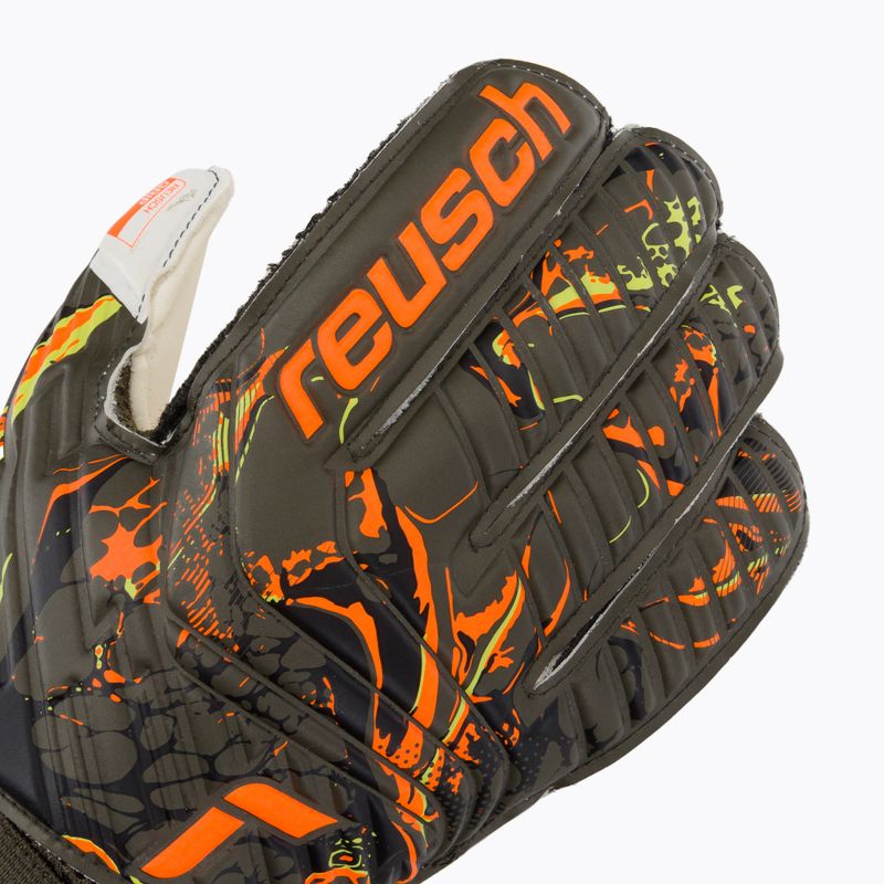 Guanti da portiere Reusch Attrakt Grip verde deserto/arancio shock/nero 3