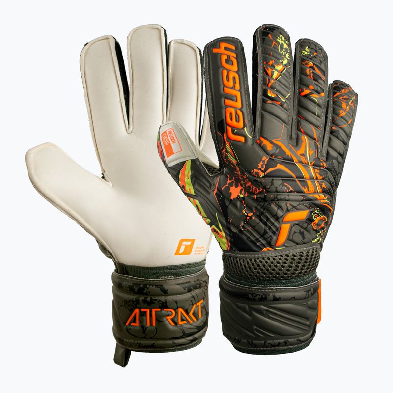 Guanti da portiere Reusch Attrakt Grip verde deserto/arancio shock/nero 4