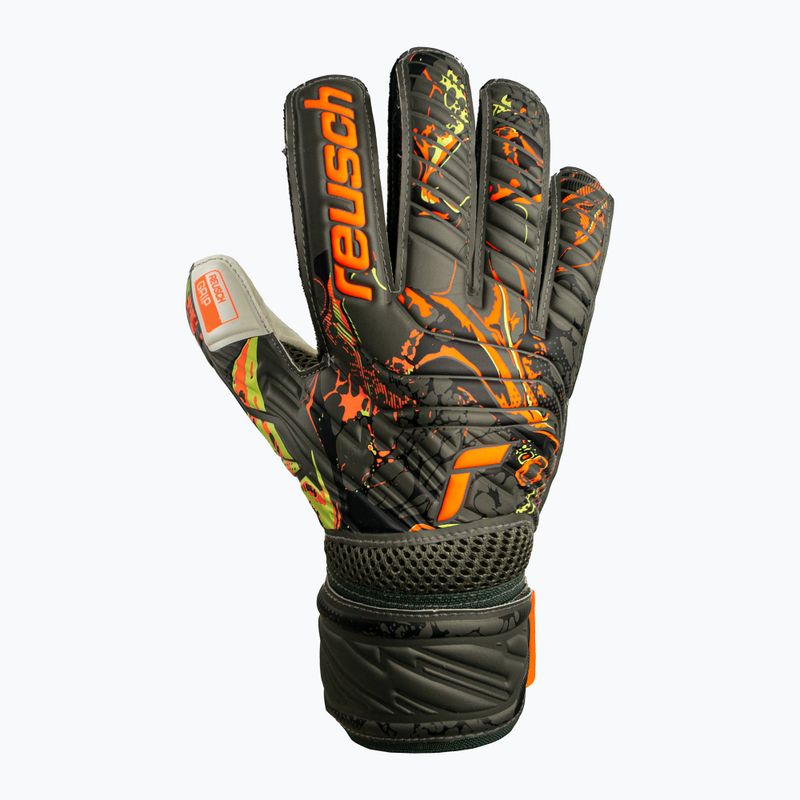 Guanti da portiere Reusch Attrakt Grip verde deserto/arancio shock/nero 5