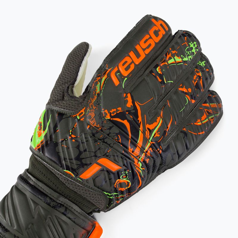 Guanti da portiere Reusch Attrakt Solid verde deserto/arancio shocking 3