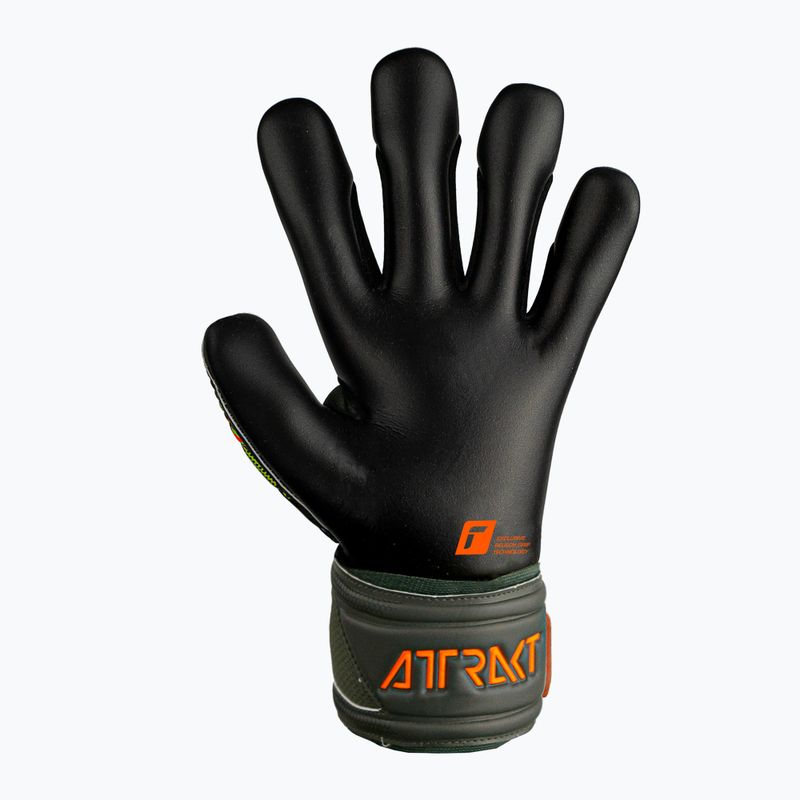 Guanti da portiere per bambini Reusch Attrakt Gold X Finger Support verde deserto/arancio shock/nero 6