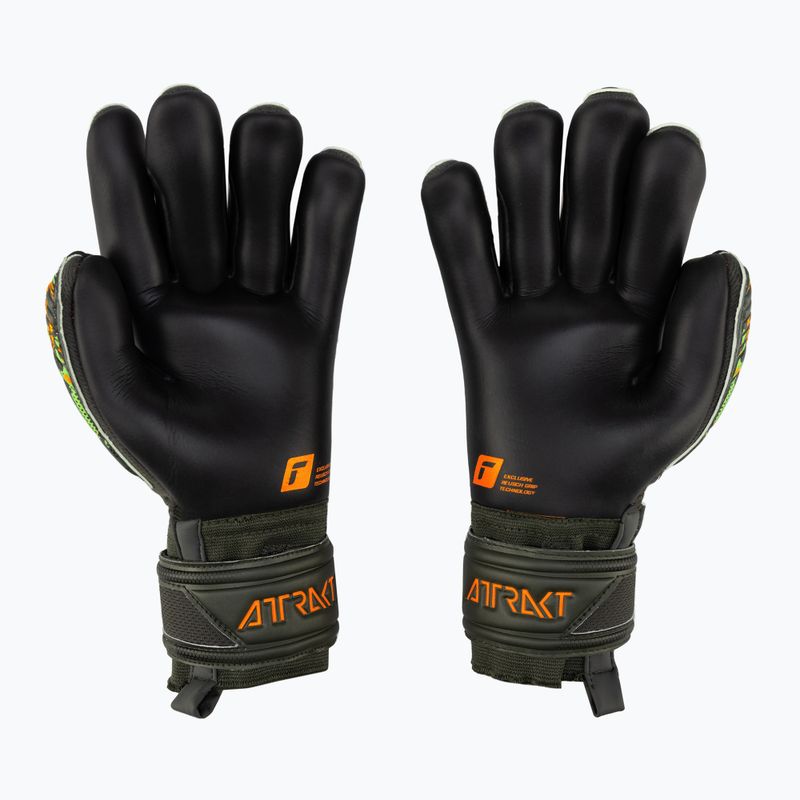 Guanti da portiere per bambini Reusch Attrakt Gold X Finger Support verde deserto/arancio shock/nero 2