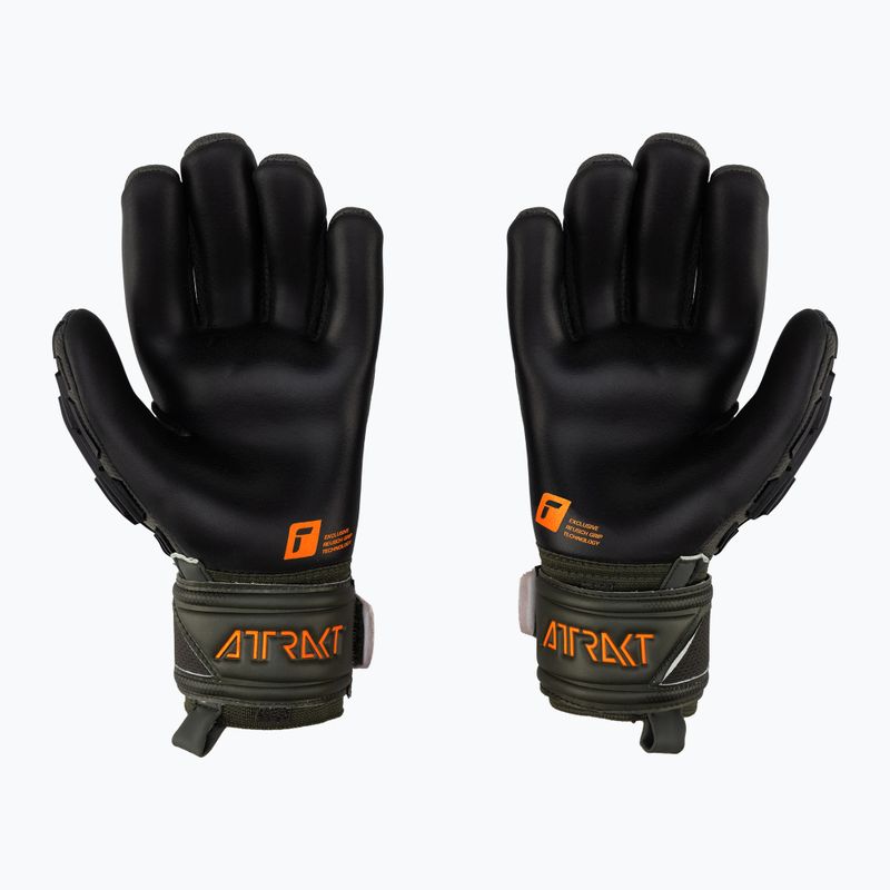 Guanti da portiere per bambini Reusch Attrakt Freegel Silver verde deserto/arancio shock/nero 2