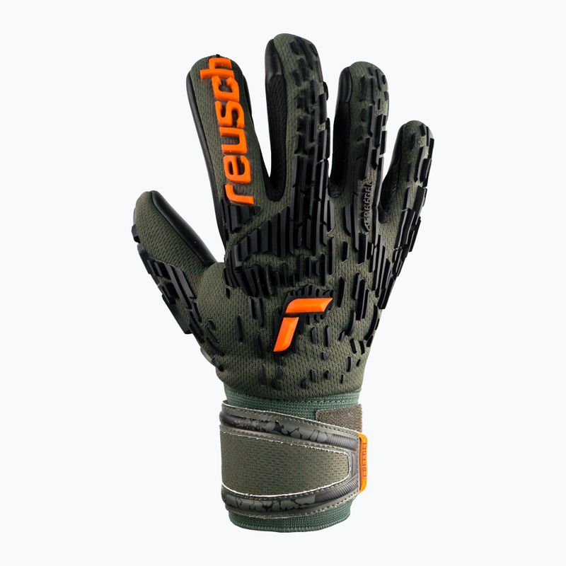 Guanti da portiere per bambini Reusch Attrakt Freegel Silver verde deserto/arancio shock/nero 5