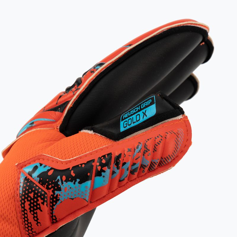 Guanto da portiere Reusch Attrakt Gold X Evolution Cut Finger Support rosso brillante/blu futuro/nero 3