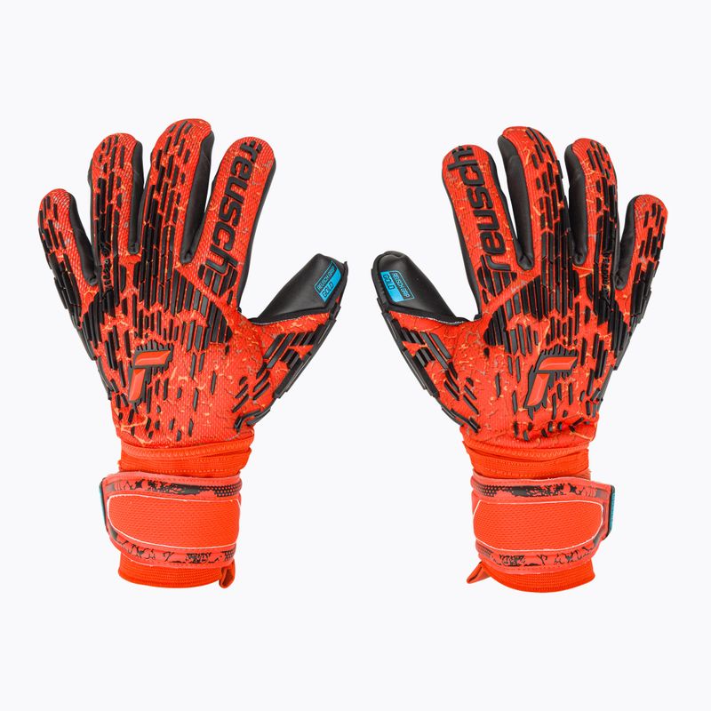 Guanti da portiere Reusch Attrakt Freegel Gold Finger Support rosso brillante/blu futuro/nero