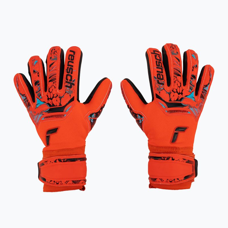Guanti da portiere Reusch Attrakt Grip Evolution Finger Support rosso brillante/blu futuro/nero
