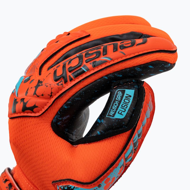 Guanti da portiere per bambini Reusch Attrakt Fusion Finger Support Guardian rosso brillante/blu futuro 3