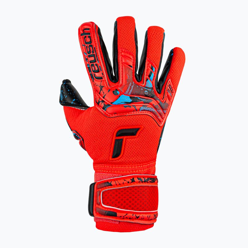 Guanti da portiere per bambini Reusch Attrakt Fusion Finger Support Guardian rosso brillante/blu futuro 4