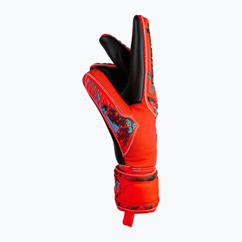 Guanti da portiere per bambini Reusch Attrakt Grip Evolution Finger Support rosso brillante/blu futuro 6