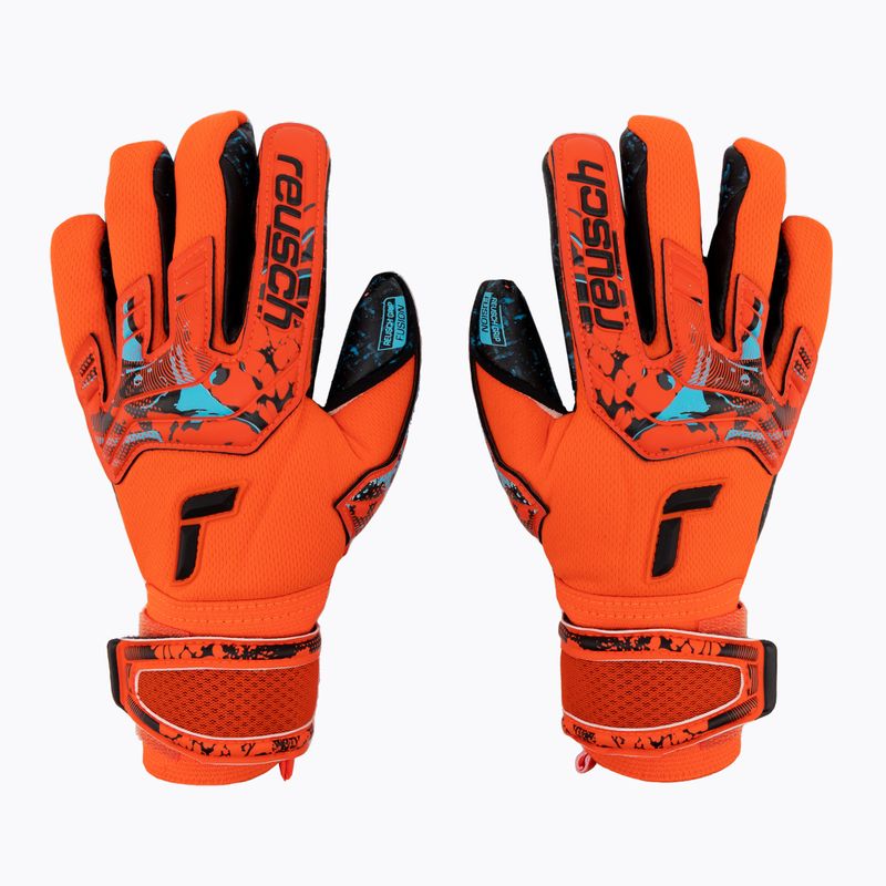 Guanti da portiere per bambini Reusch Attrakt Fusion Guardian rosso brillante/blu futuro/nero