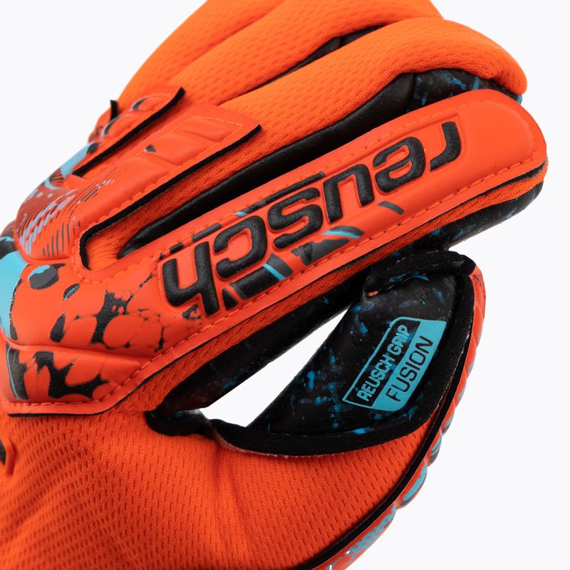 Guanti da portiere per bambini Reusch Attrakt Fusion Guardian rosso brillante/blu futuro/nero 3