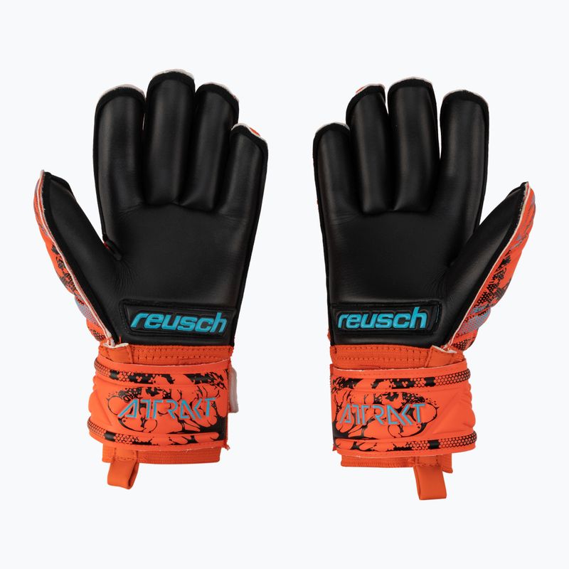 Guanti da portiere per bambini Reusch Attrakt Silver Roll Finger rosso brillante/blu futuro/nero 2