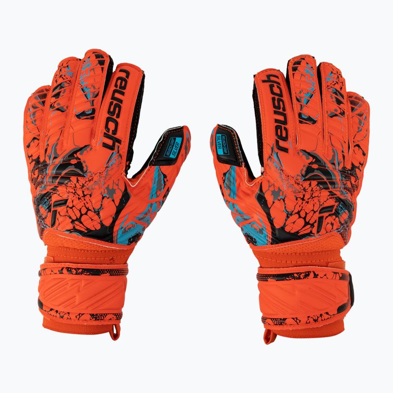 Guanti da portiere per bambini Reusch Attrakt Silver rosso vivo/blu futuro/nero