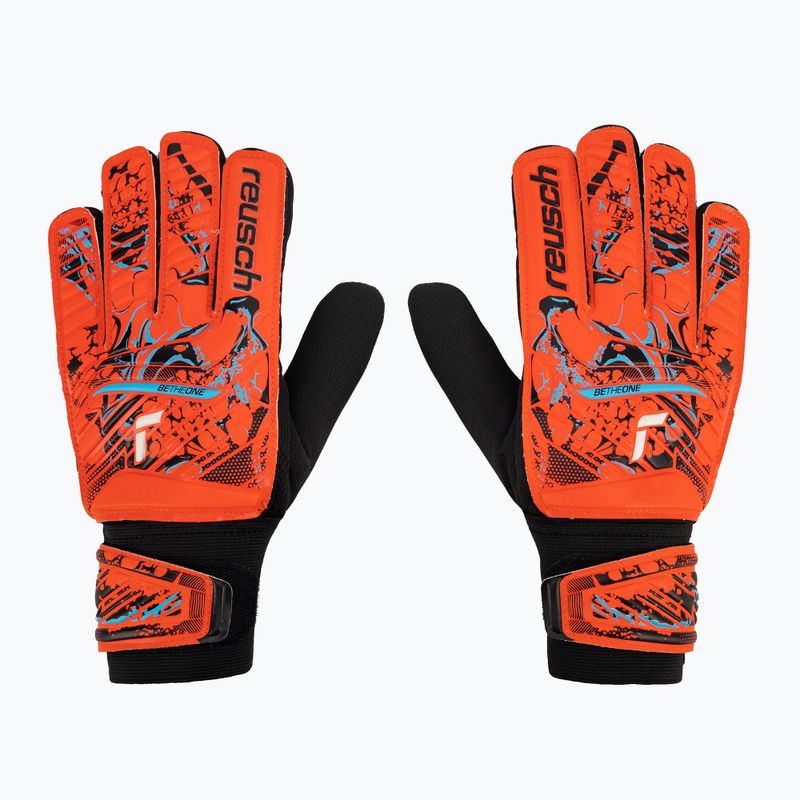 Reusch Attrakt Starter Guanti da portiere solidi di colore rosso brillante/blu futuro