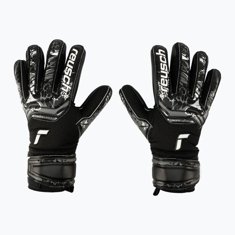 Guanti da portiere per bambini Reusch Attrakt Infinity Finger Support nero