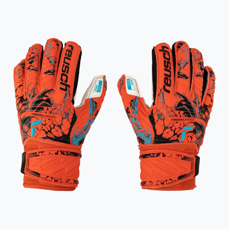 Reusch Attrakt Solid Finger Support guanti da portiere per bambini rosso vivo/blu futuro