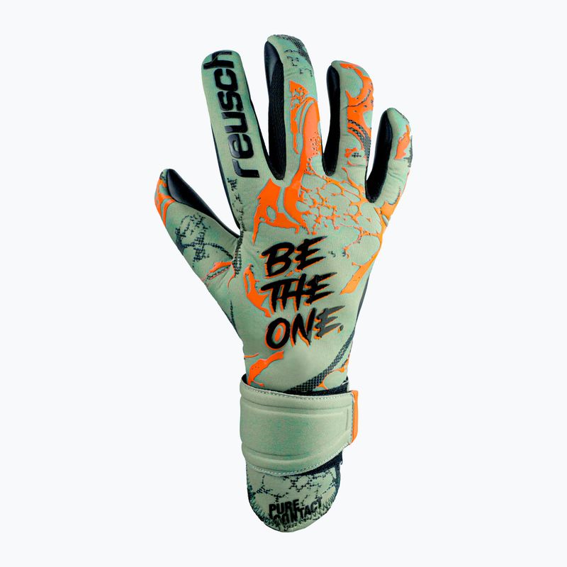 Guanti da portiere Reusch Pure Contact Gold verde squalo/arancio shocking 4