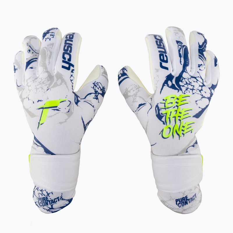 Guanti da portiere Reusch Pure Contact bianco argento/blu scuro