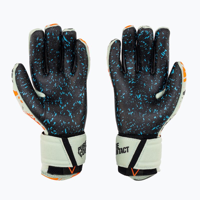 Guanti da portiere per bambini Reusch Pure Contact Fusion verde squalo/arancione shocking 2