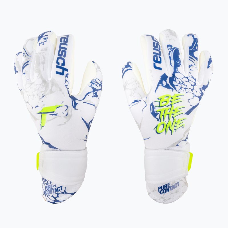 Guanti da portiere per bambini Reusch Pure Contact argento bianco/blu scuro