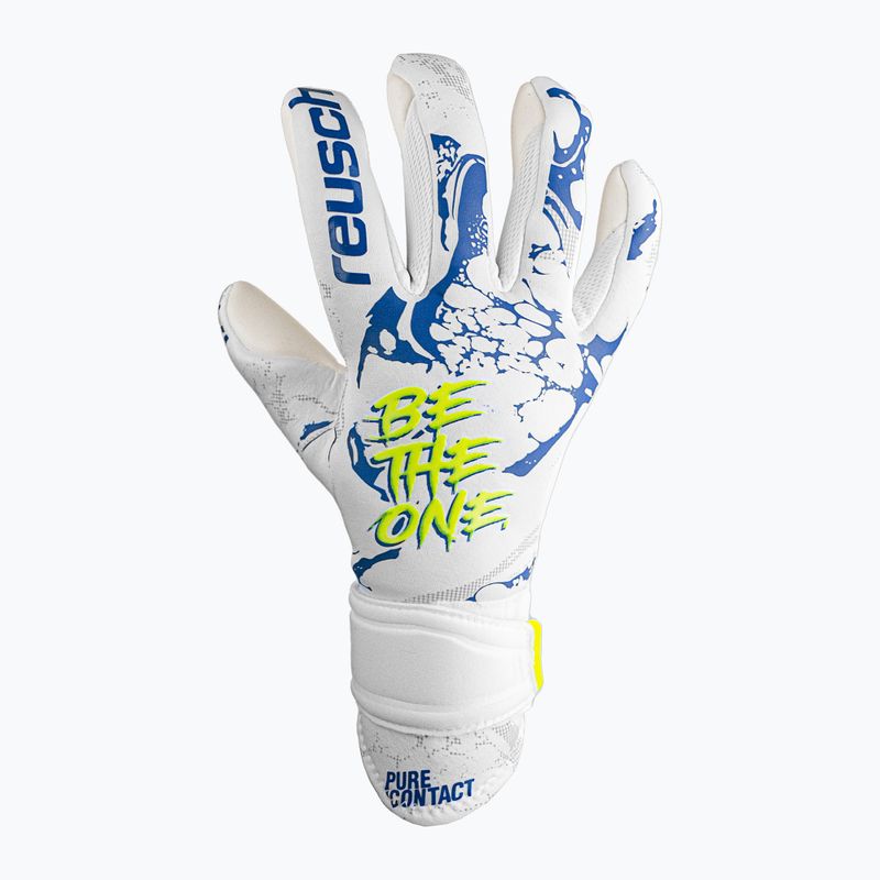 Guanti da portiere per bambini Reusch Pure Contact argento bianco/blu scuro 4