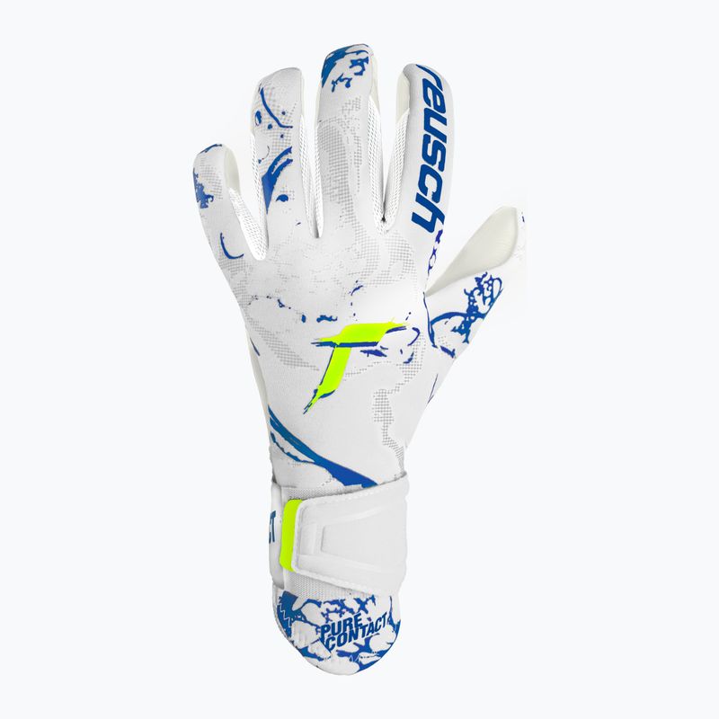 Guanti da portiere per bambini Reusch Pure Contact argento bianco/blu scuro 5