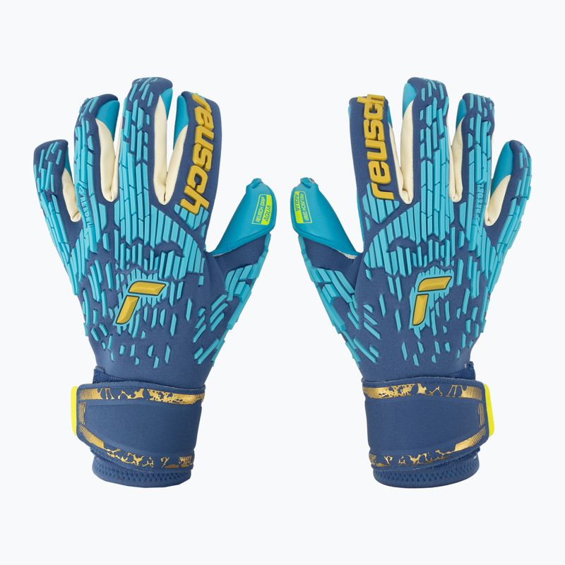 Reusch Attrakt Freegel Aqua Guanti da portiere antivento blu vero/oro/blu acqua